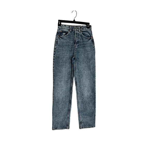 H&M Denim - HM Divided Womens High Waist Straight Leg Acid Wash Blue Jeans Size 0 0979373 6